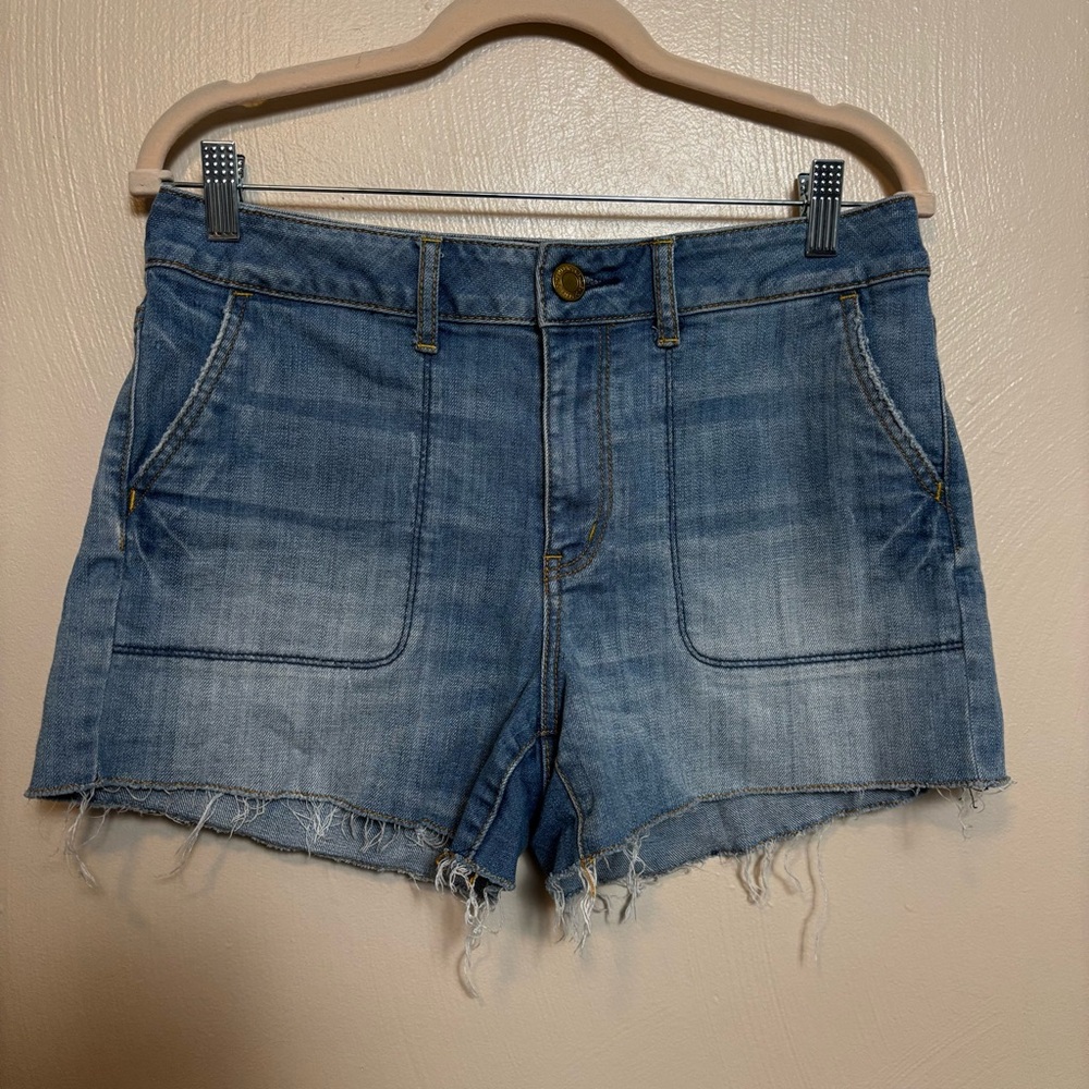 American Eagle Shorts Womens Jean Stretch Cutoff Size 10 Light Wash 3” Inseam